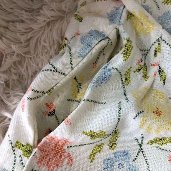 AND Puff-Sleeve Floral Straight Leg Jumpsuit Short Sleeve size 8 - Picture 12 of 15